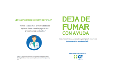 Material informativo de la campaña de cesación tabáquica con mensajes de apoyo para dejar de fumar desde la farmacia