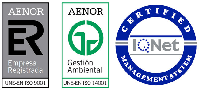 Certificados AENOR ISO 9001 e ISO 14001 e IQNet de gestión de calidad y gestión ambiental obtenidos por Novaltia.